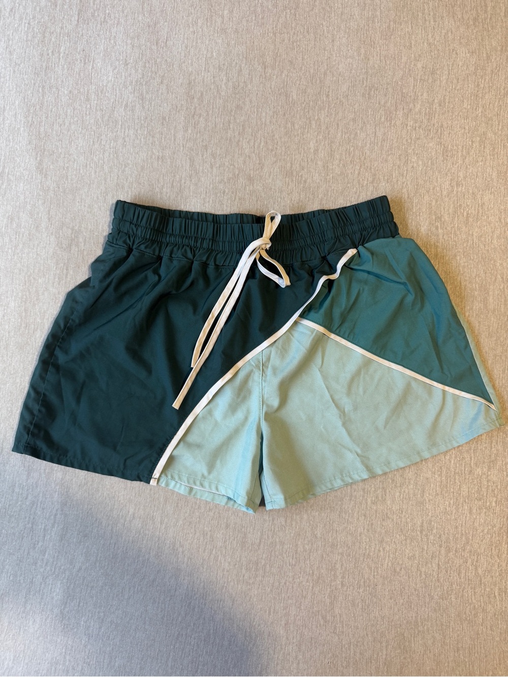 LAUF Running Shorts Small Green Mint Colorblock Lined High Rise 3” Athletic